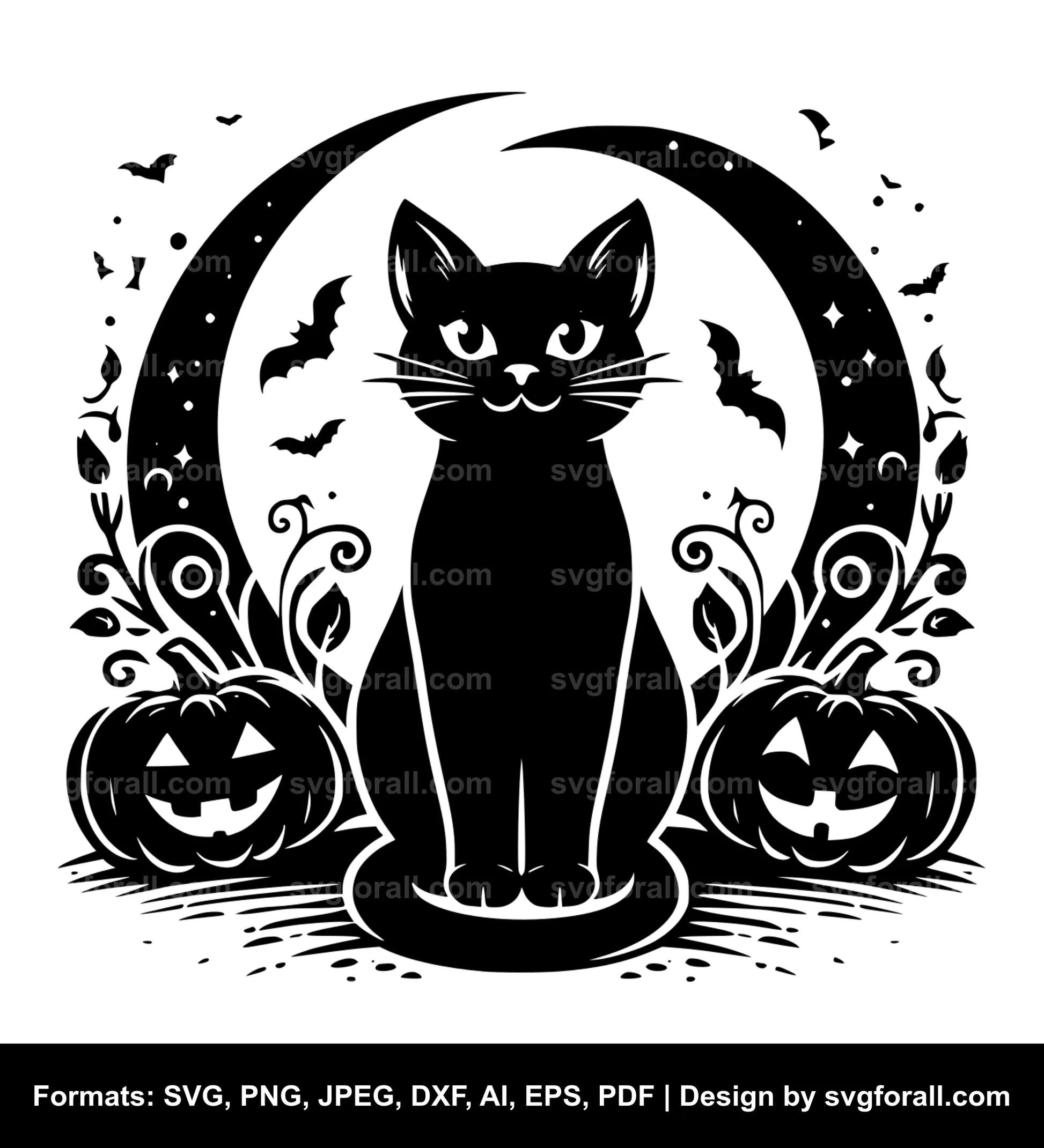 Halloween Cat Laser Cutting SVG File