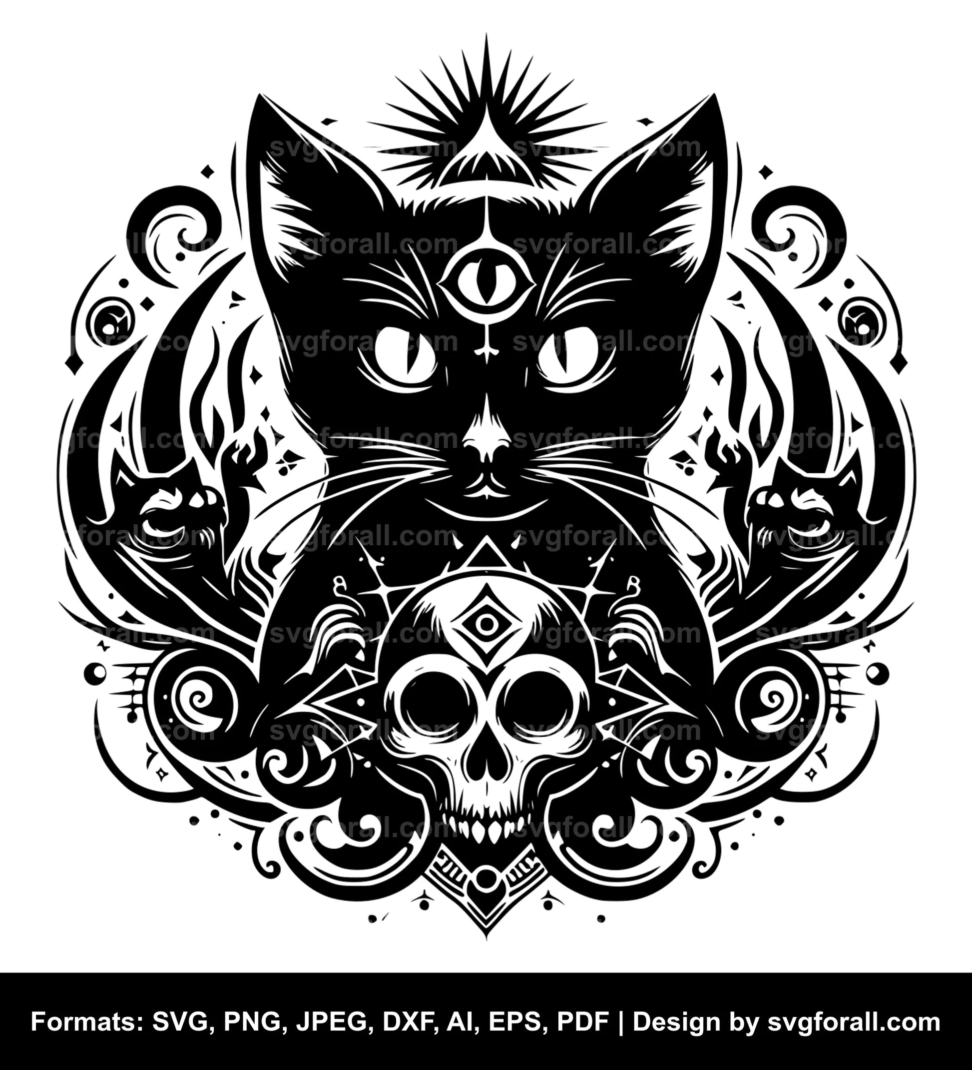 Halloween Cat SVG - Commercial Use