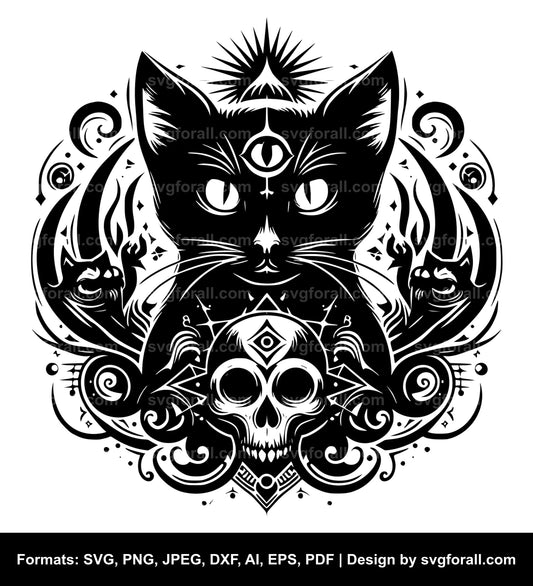 Halloween Cat SVG - Commercial Use