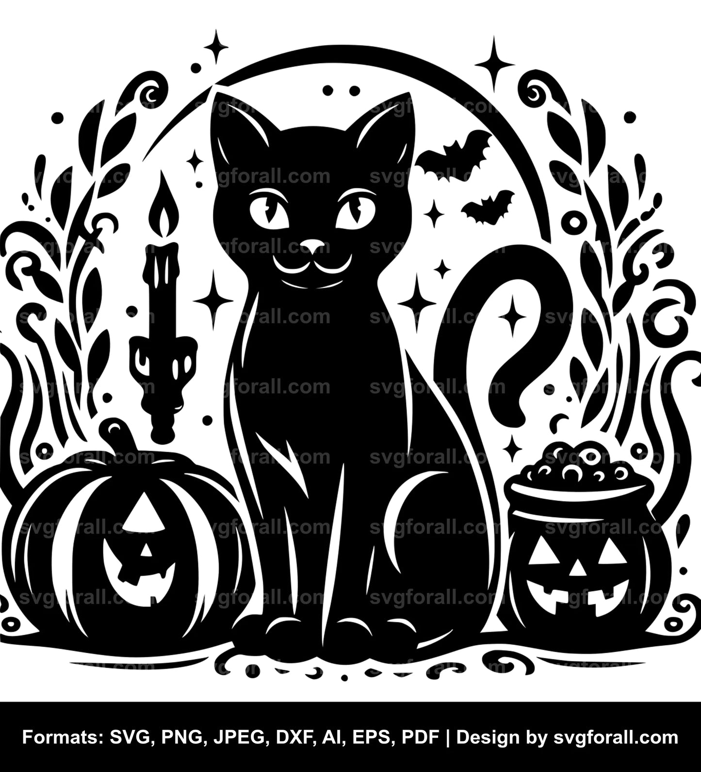 Halloween Cat SVG Vector For Diy Crafts