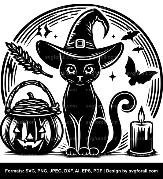 Halloween Cat SVG Vector Graphic Design