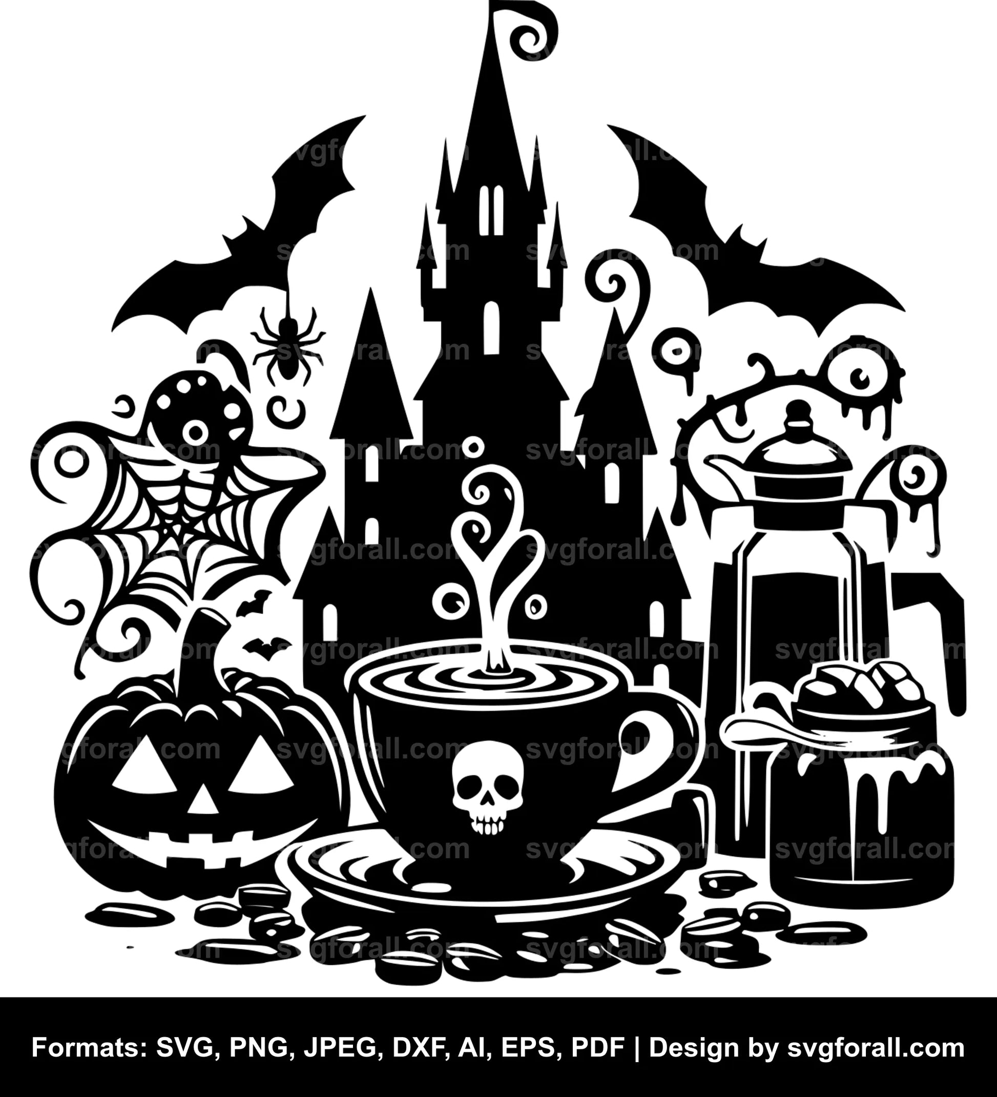 Halloween Coffee Clipart SVG