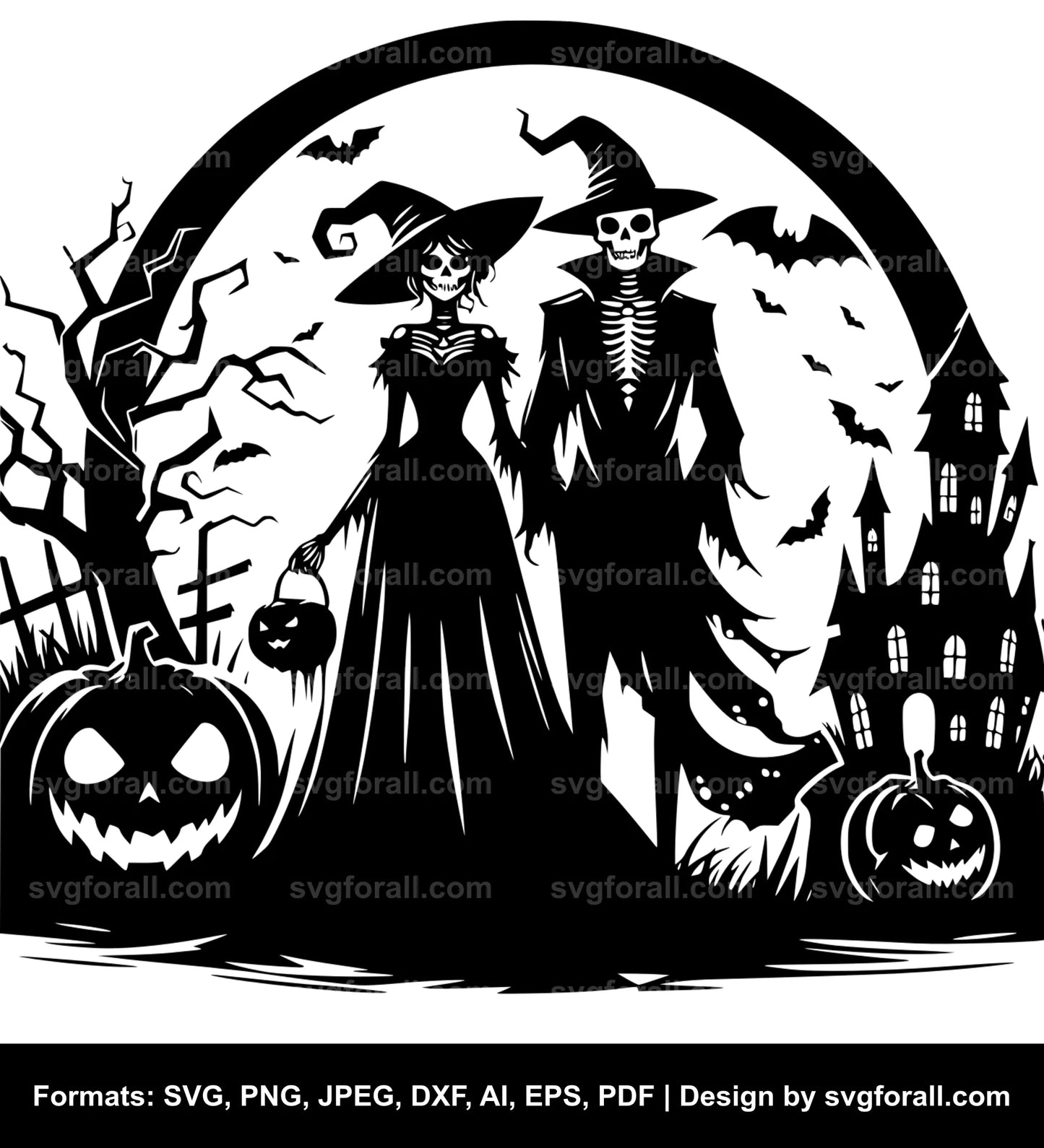 Halloween Couple SVG PNG