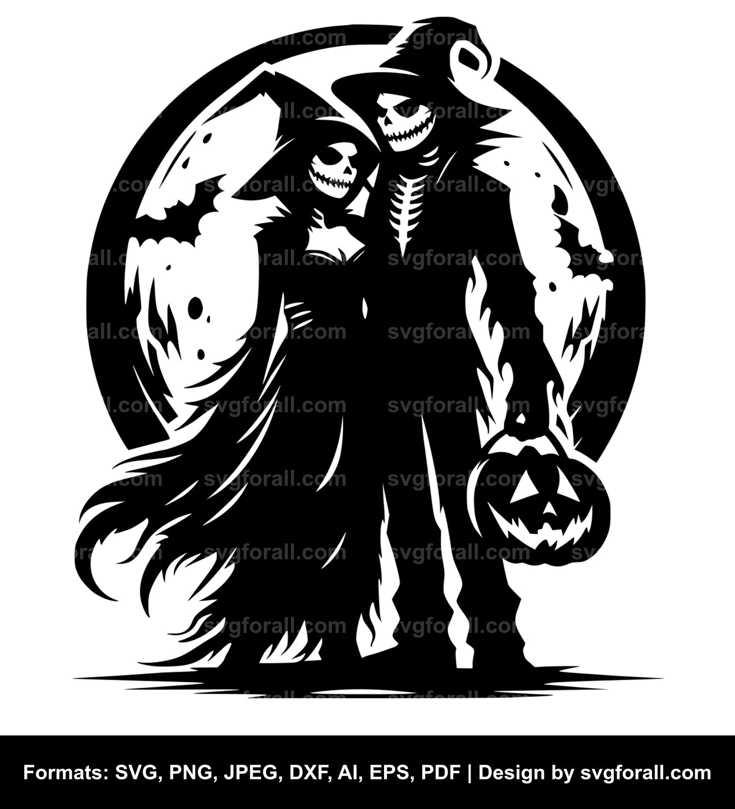 Halloween Couple SVG Vector