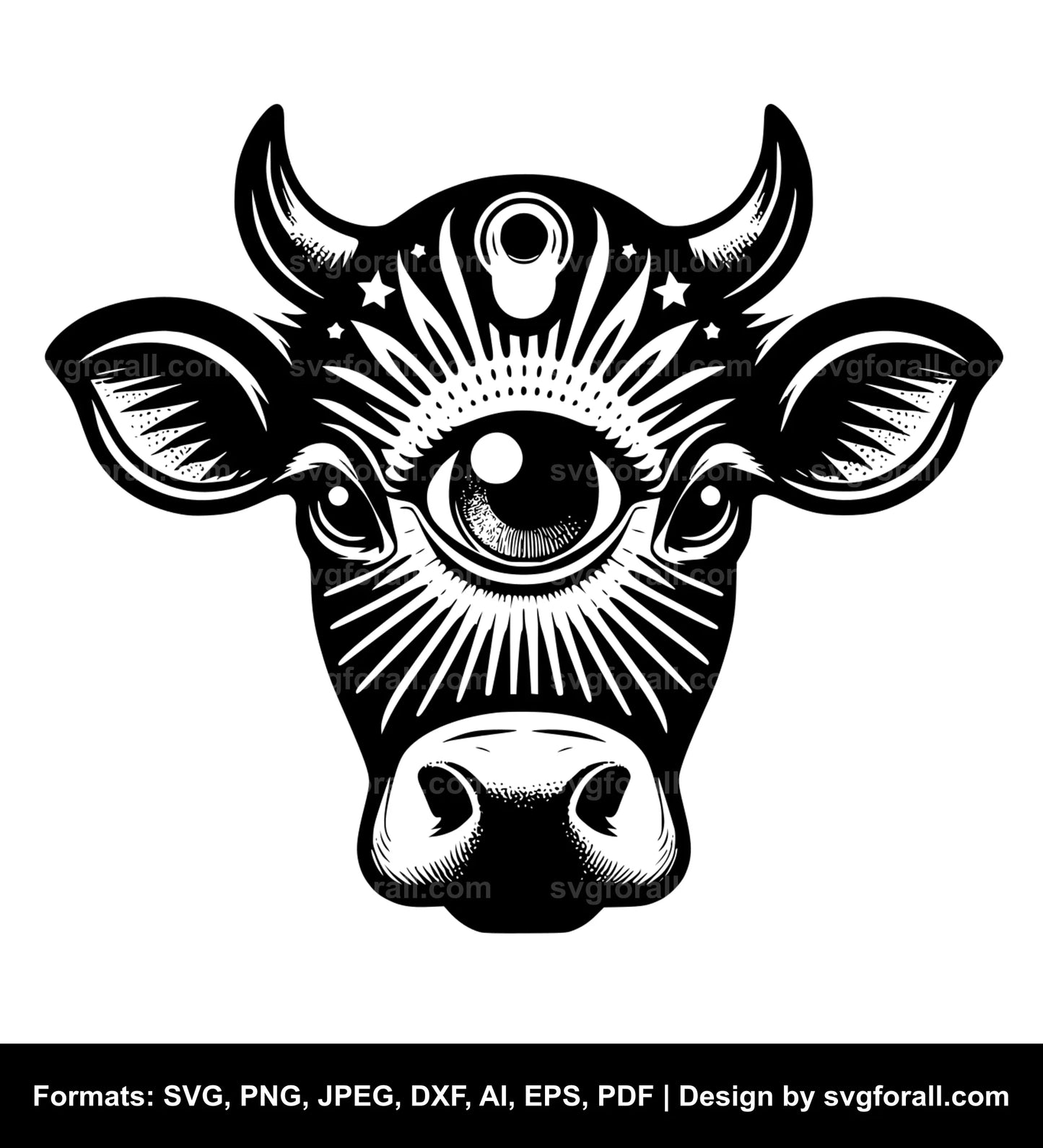 Halloween Cow Black SVG