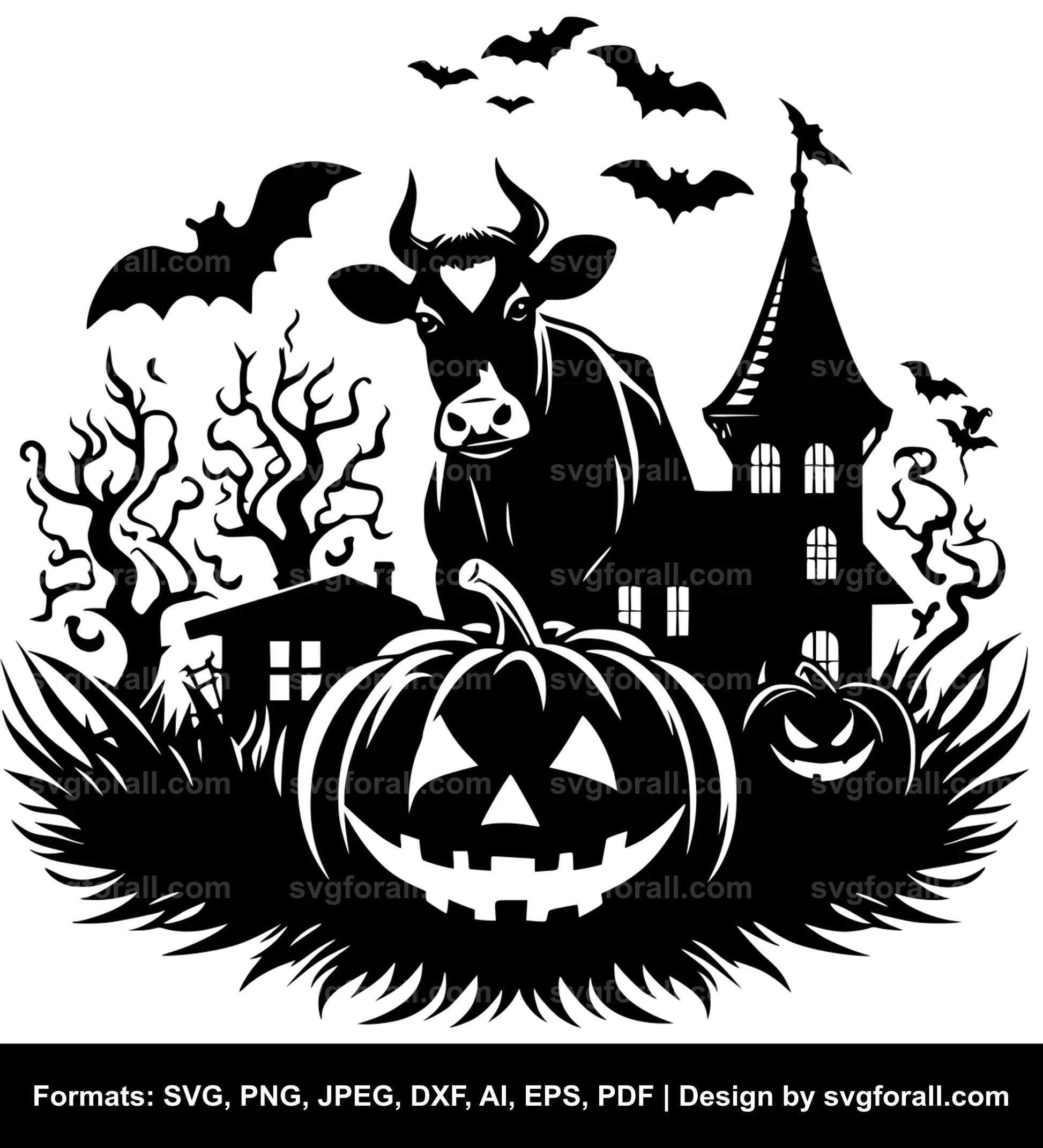 Halloween Cow SVG Vector