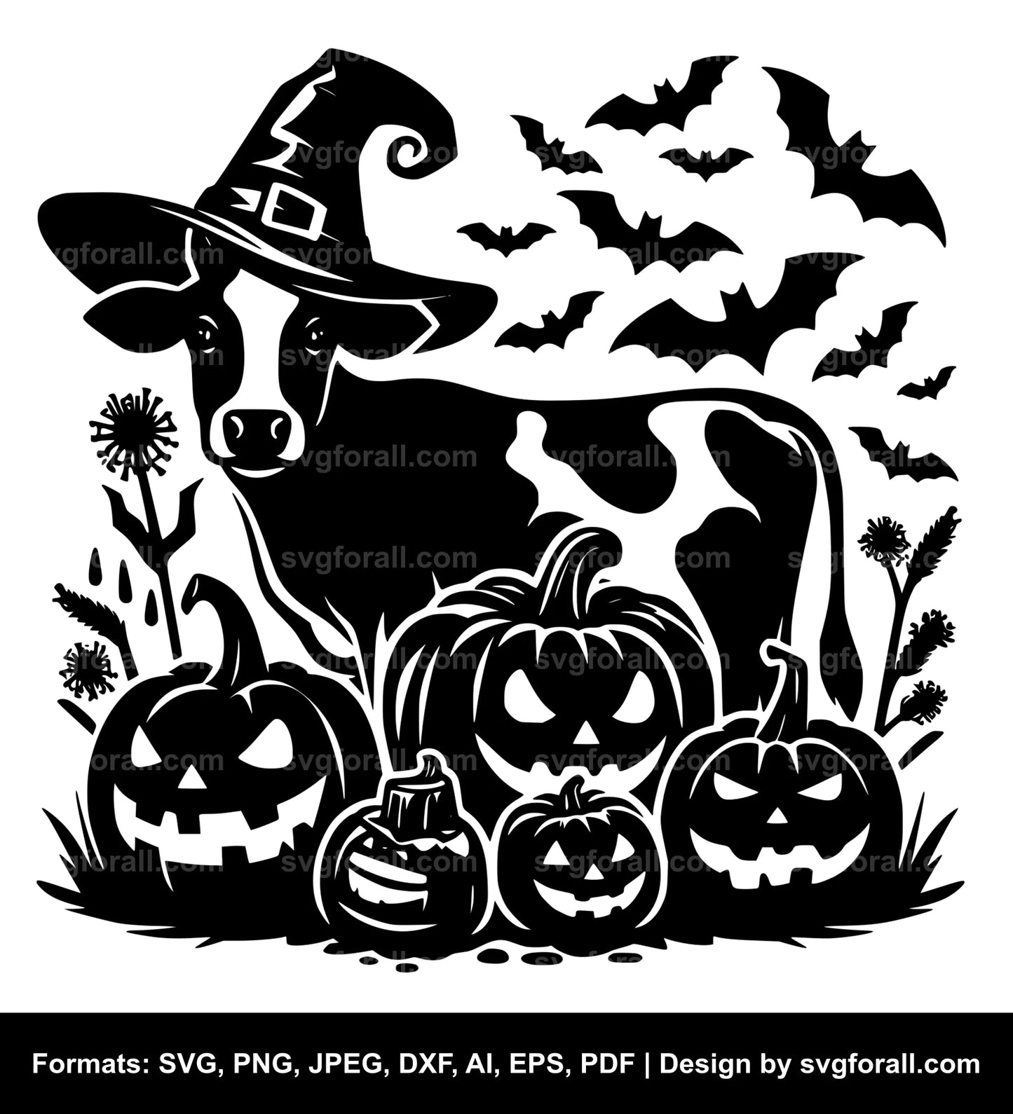 Halloween Cow Vector SVG