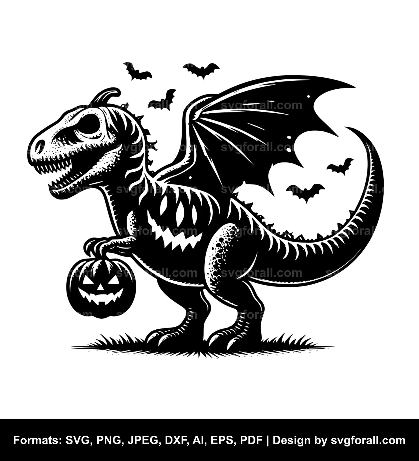 Halloween Dinosaur SVG Vector