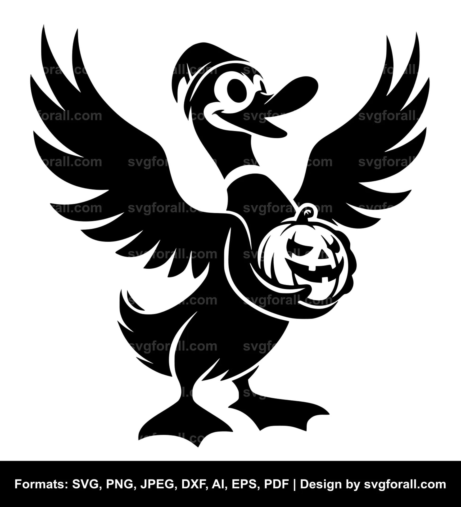 Halloween Duck Black SVG