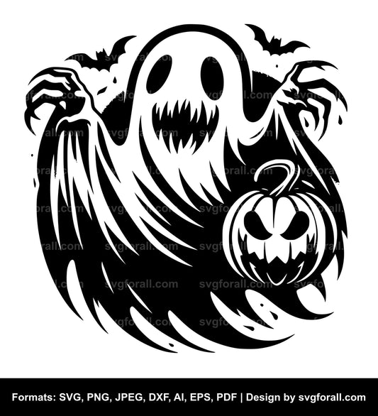 Halloween Ghost Black SVG