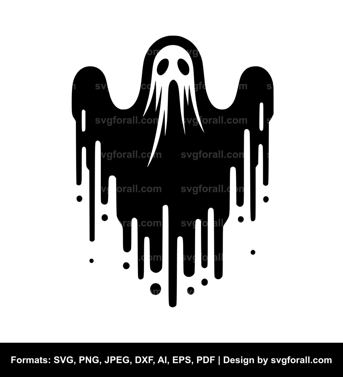 Halloween Ghost Black SVG PNG