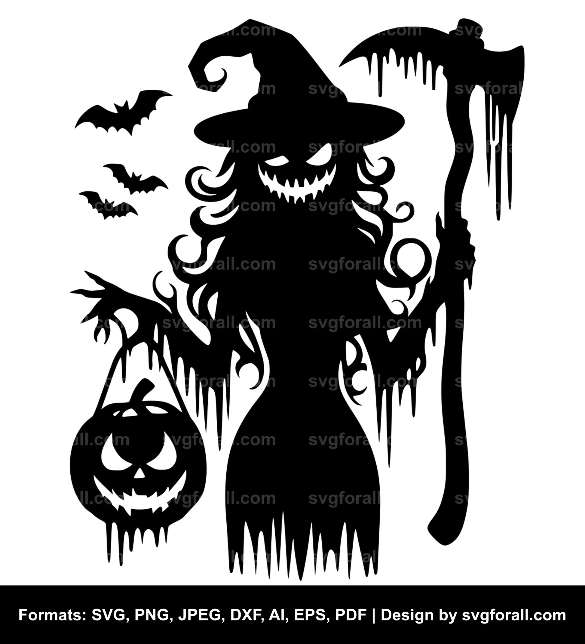 Halloween Girl Black SVG