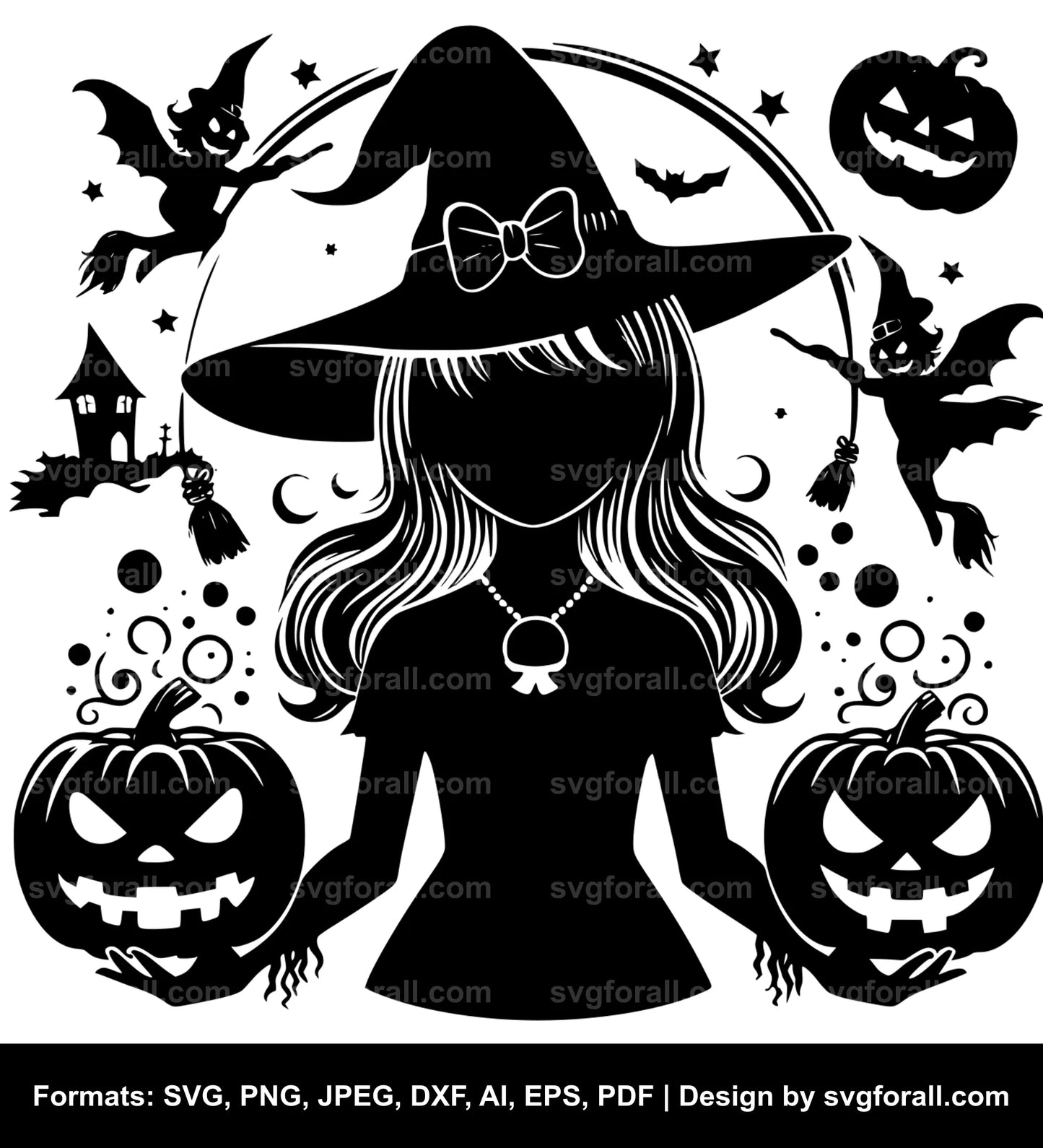 Halloween Girl SVG Clipart