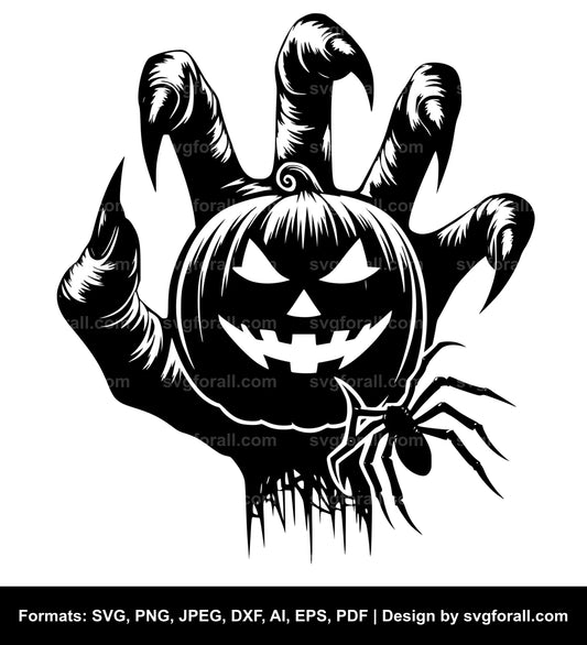 Halloween Hand Black SVG