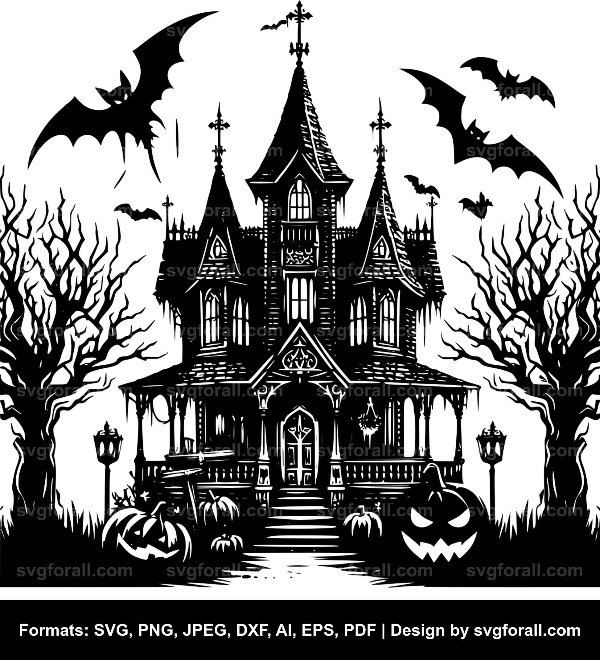 Halloween House SVG PNG