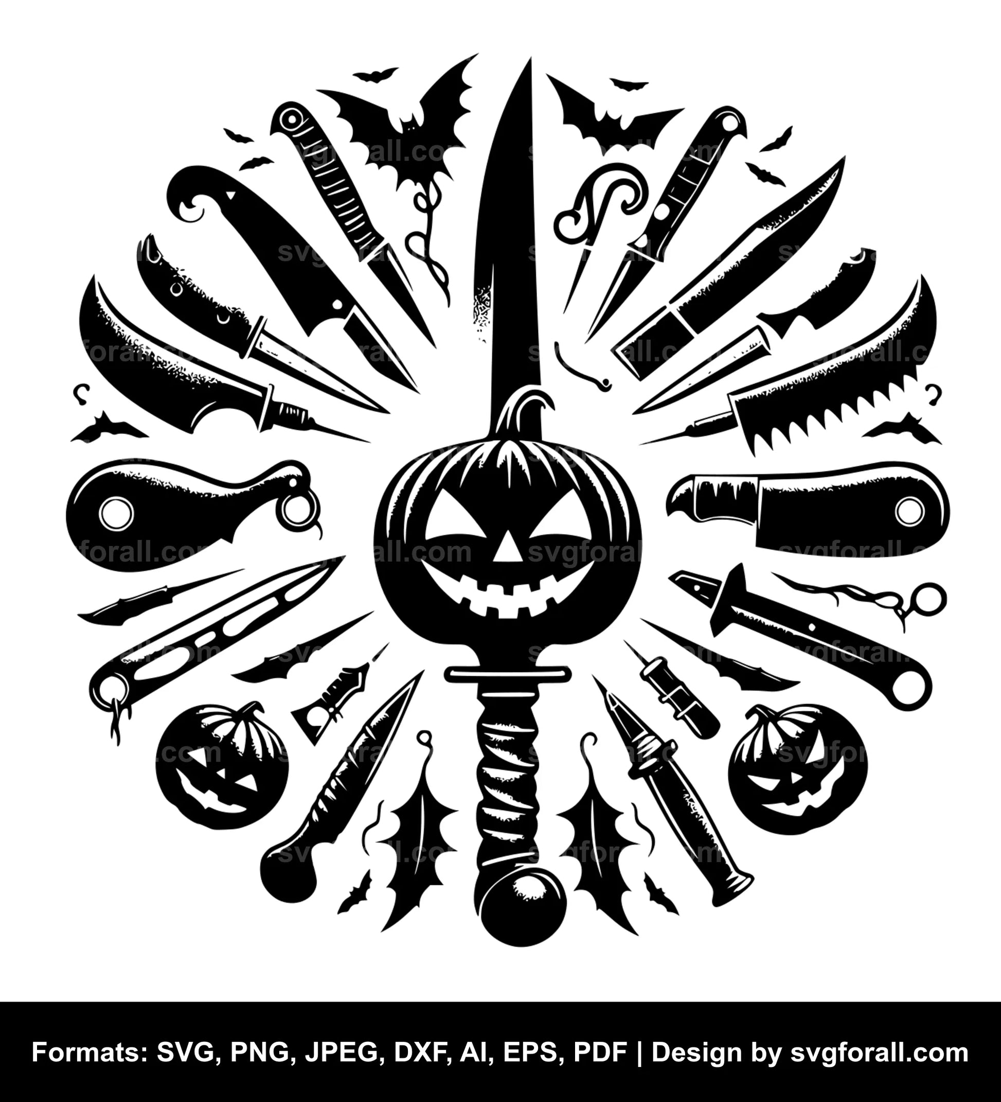 Halloween Knive Black SVG