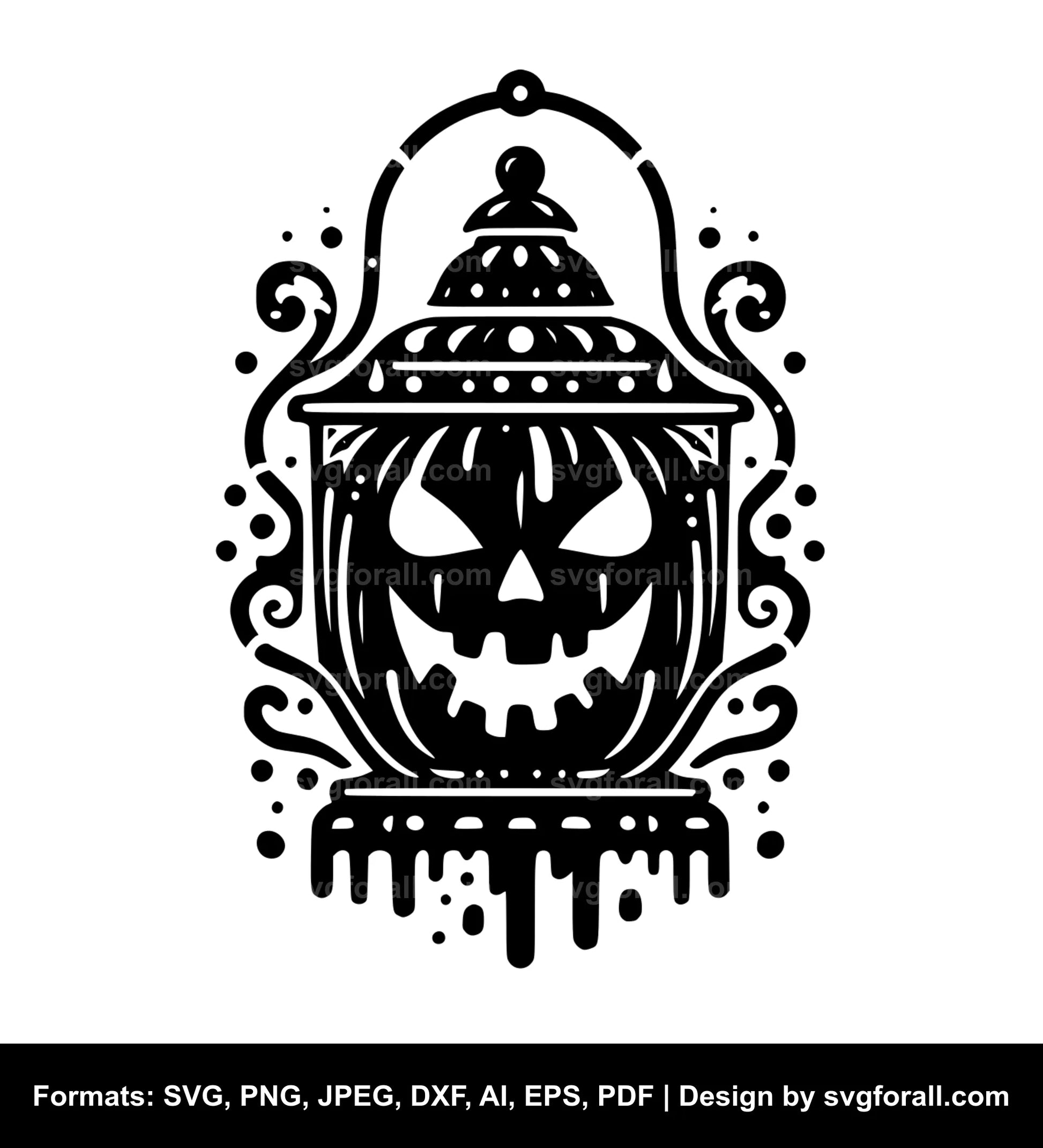 Halloween Lantern Black SVG