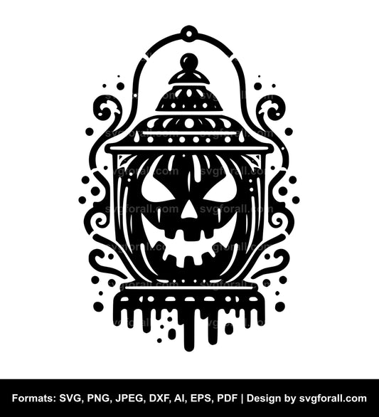 Halloween Lantern Black SVG