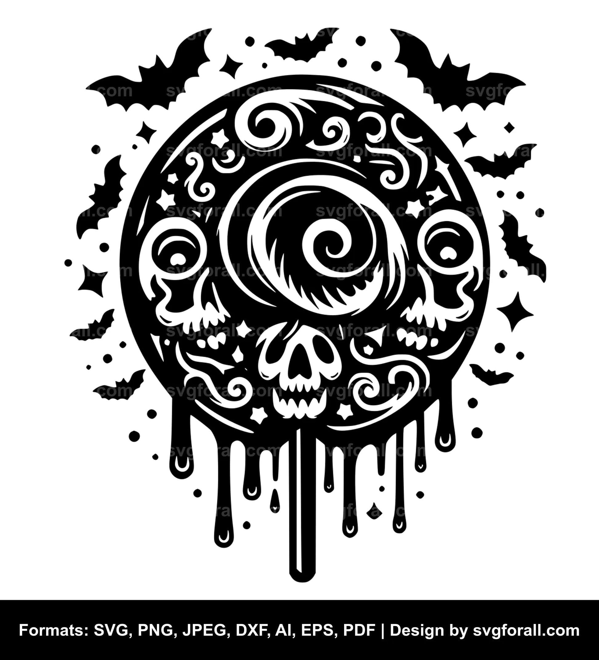 Halloween Lollipop Black SVG