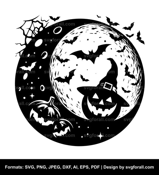 Halloween Moon Black SVG