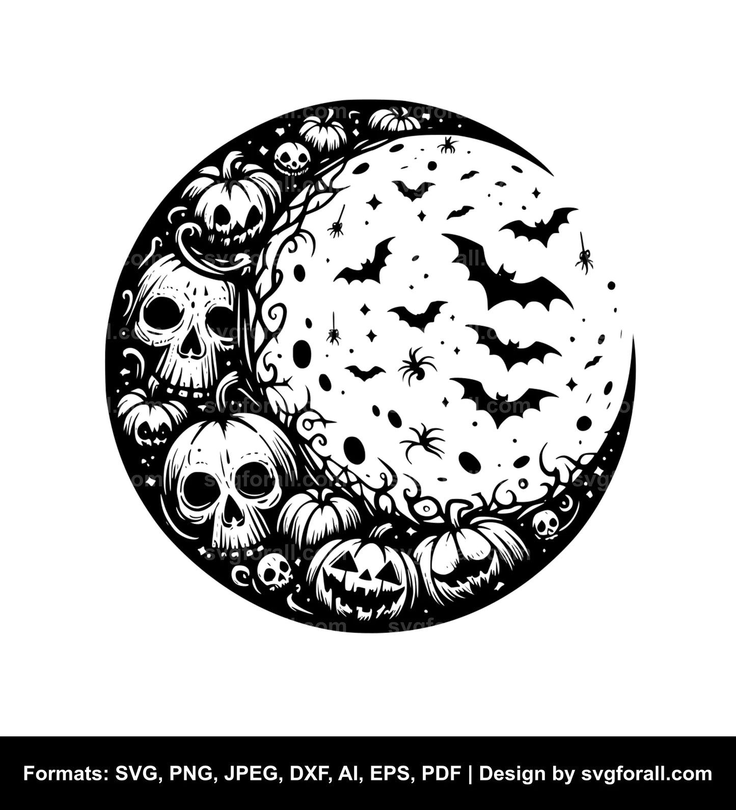 Halloween Moon Vector SVG