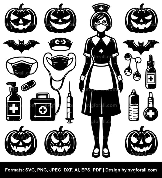 Halloween Nurse Black SVG