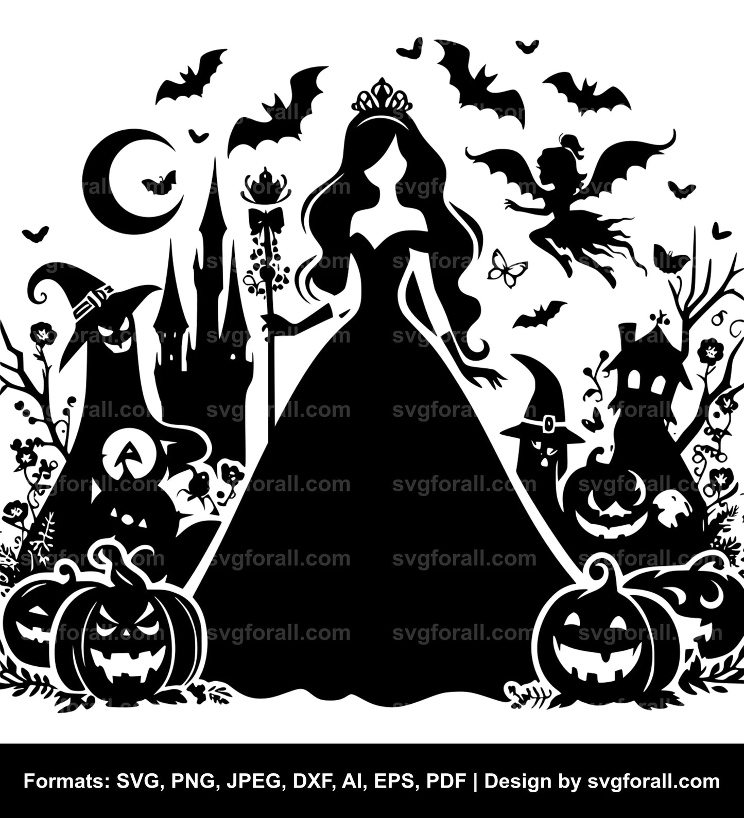 Halloween Princess Black SVG