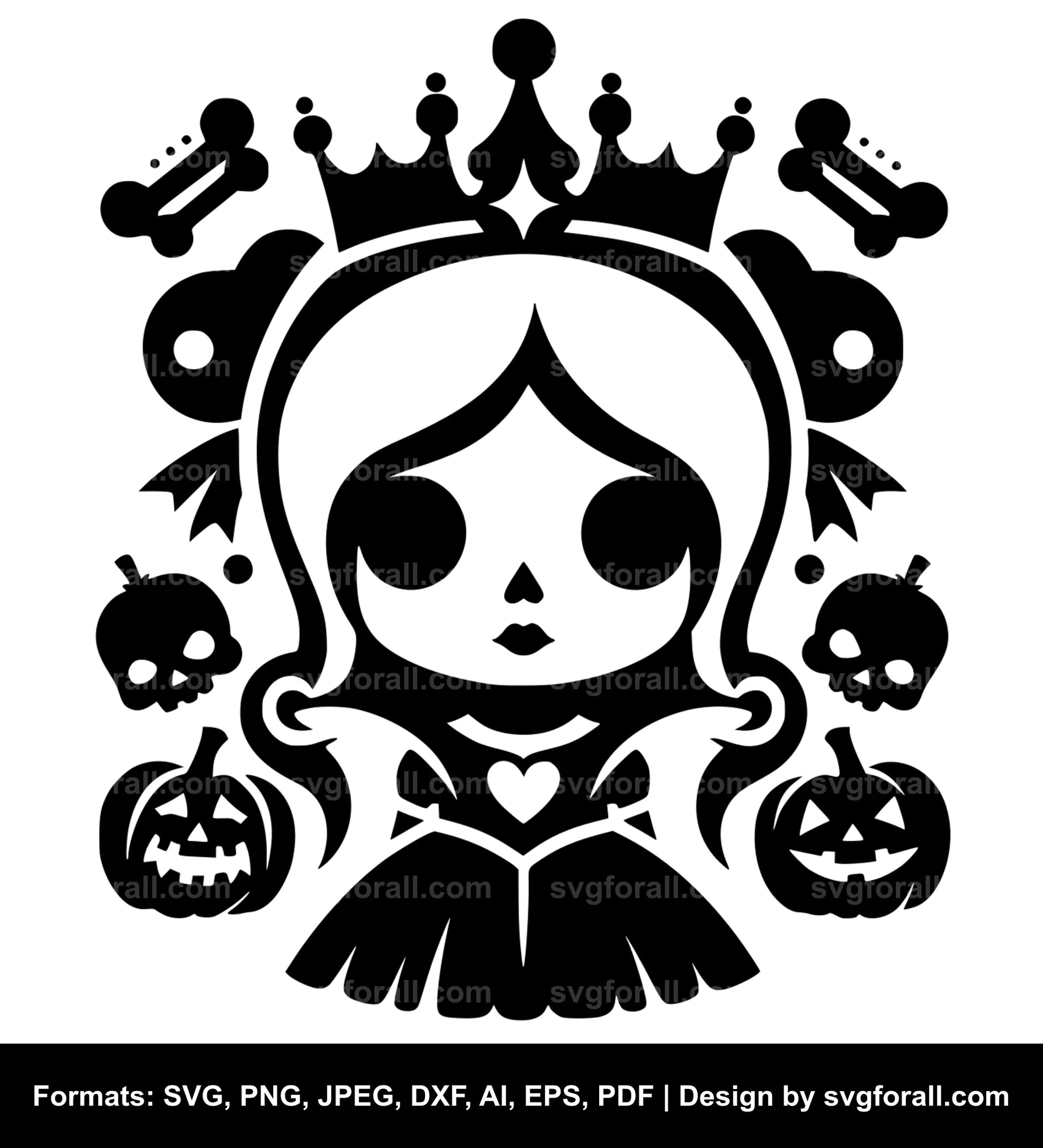 Halloween Princess Clipart SVG