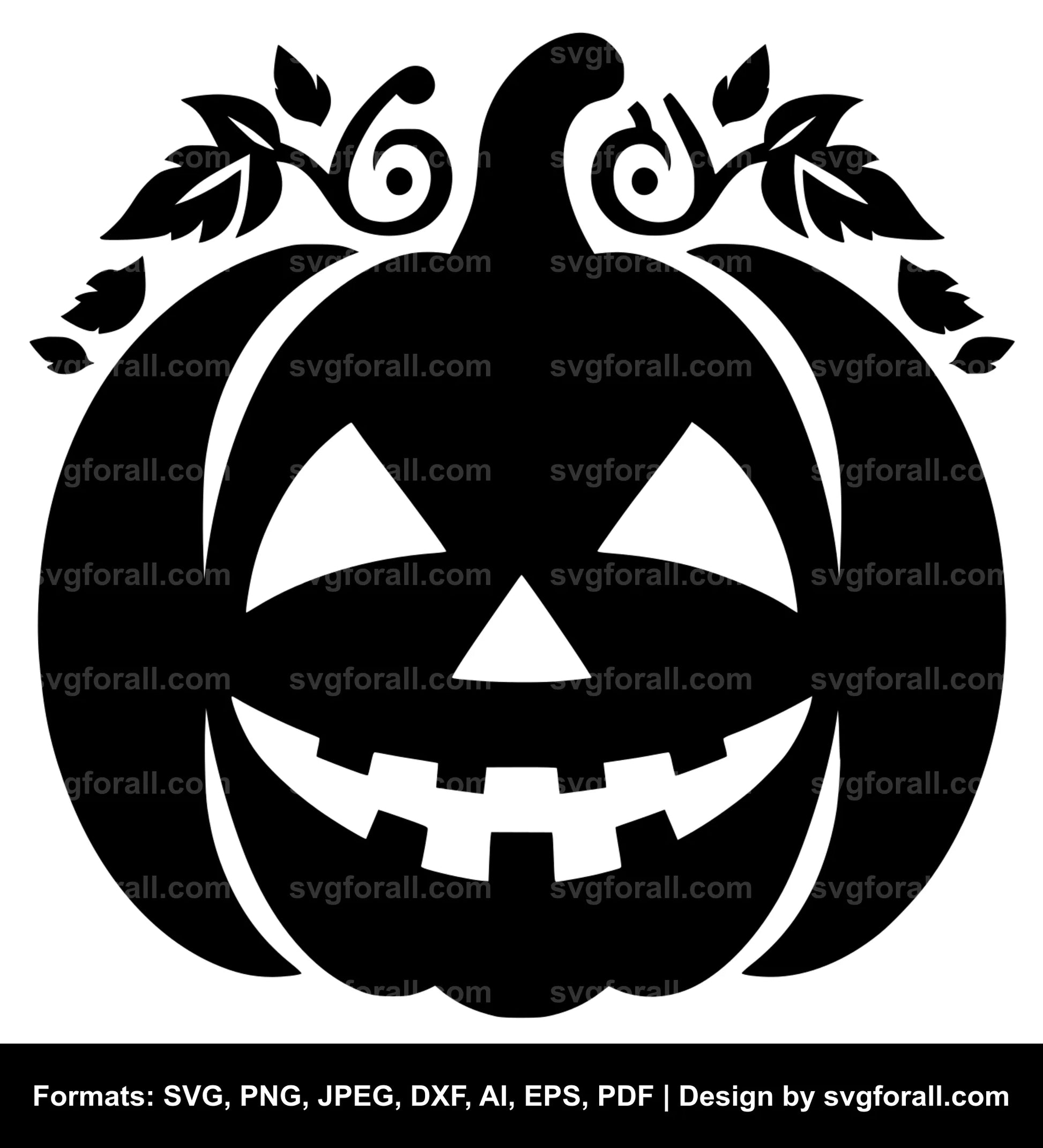 Halloween Pumpkin Face Black SVG