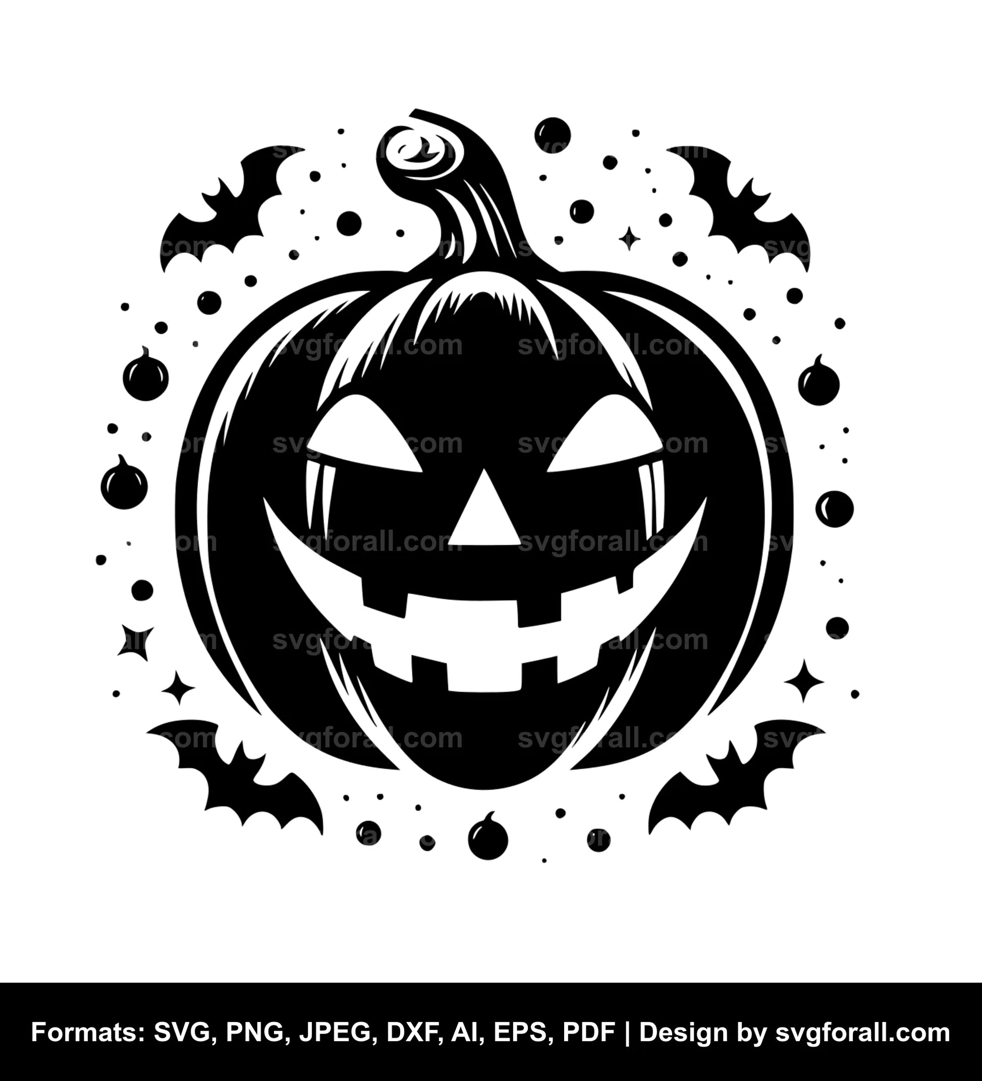 Halloween Pumpkin Face SVG Design