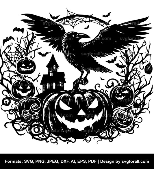 Halloween Raven SVG File