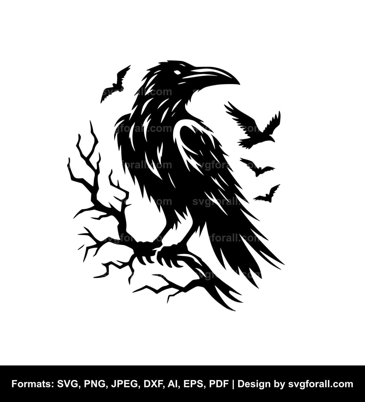 Halloween Raven SVG PNG