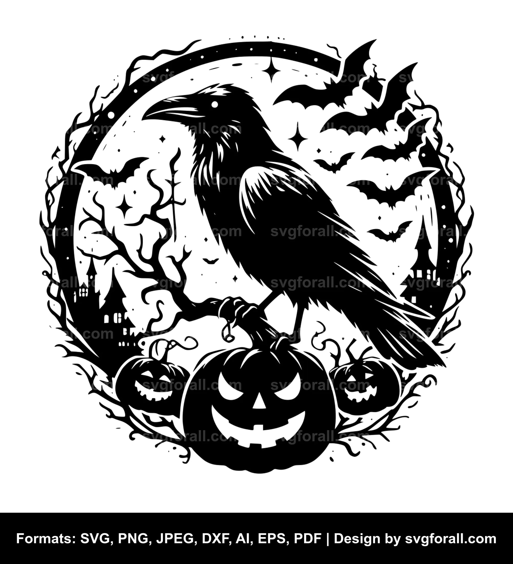 Halloween Raven Vector SVG