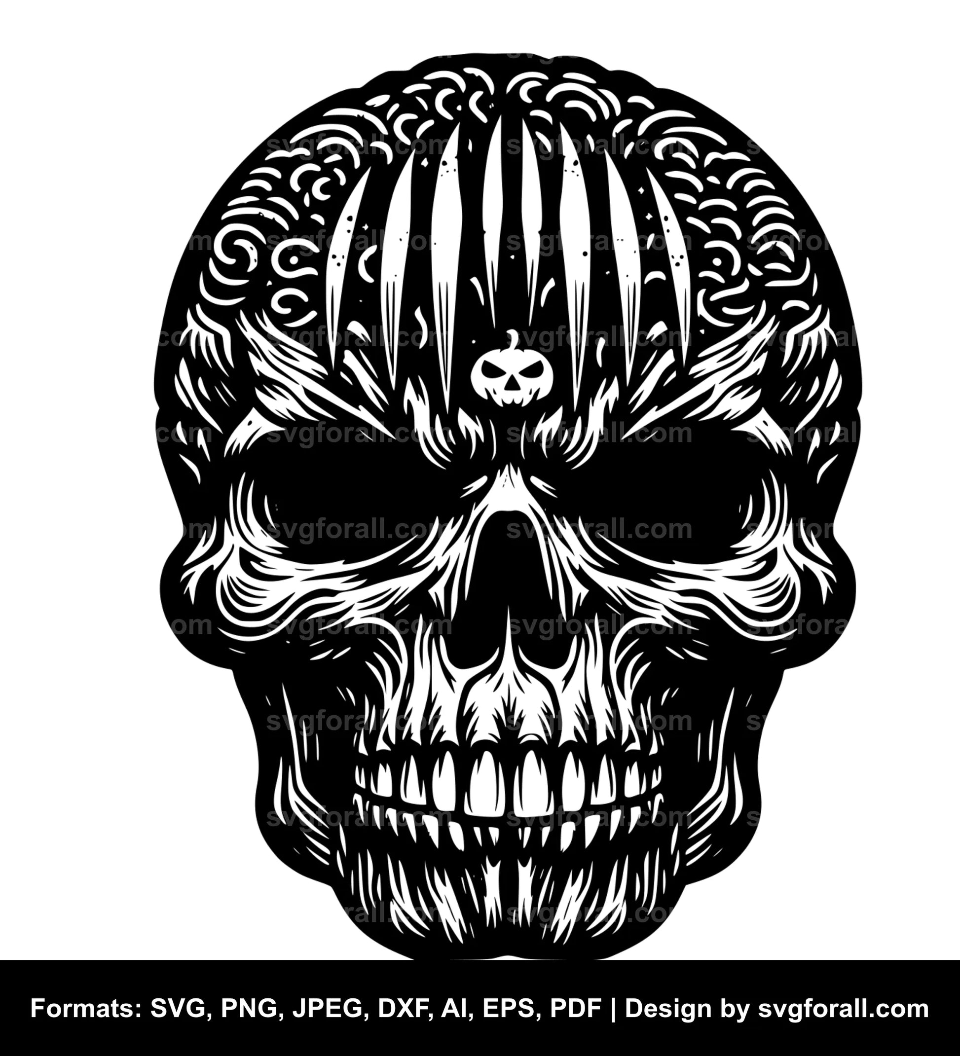 Halloween Skull SVG Vector