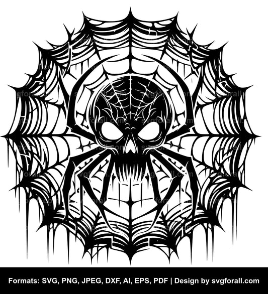 Halloween Spider Web Black SVG