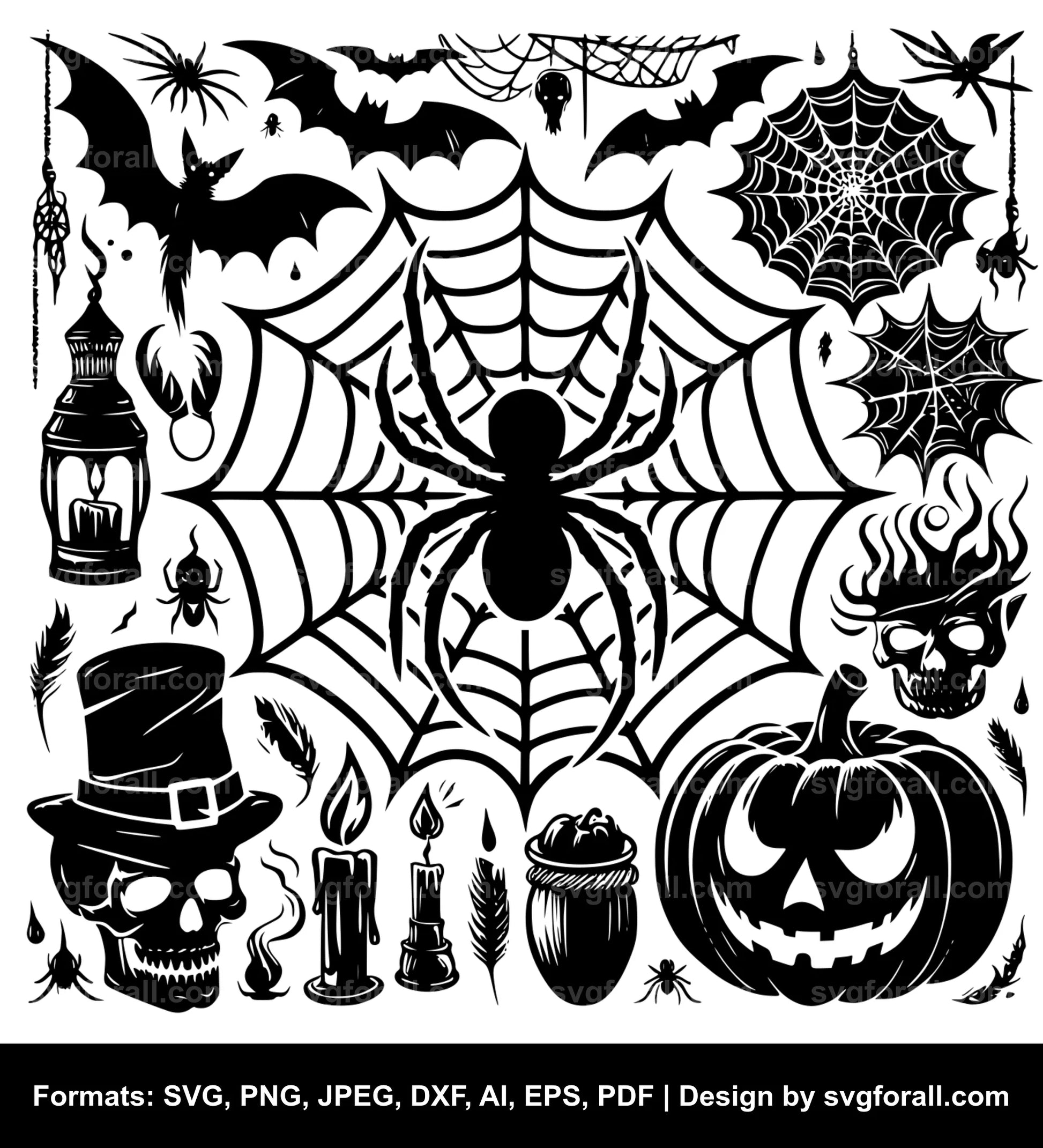 Halloween Spider Web Clipart SVG