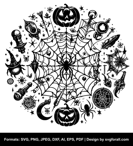 Halloween Spider Web SVG