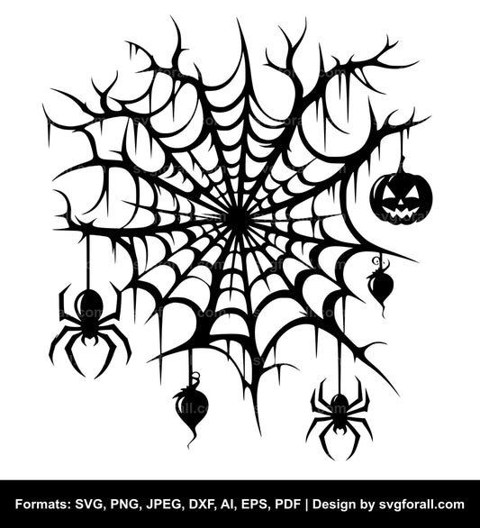 Halloween Spider Web SVG Design