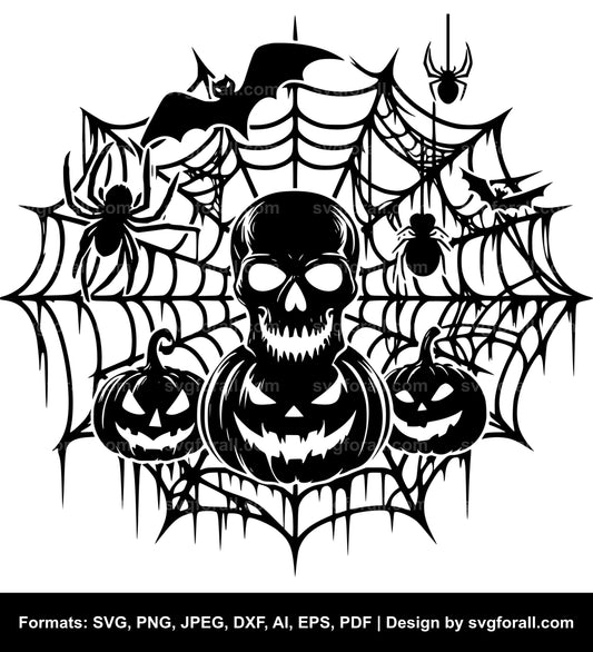 Halloween Spider Web SVG Vector