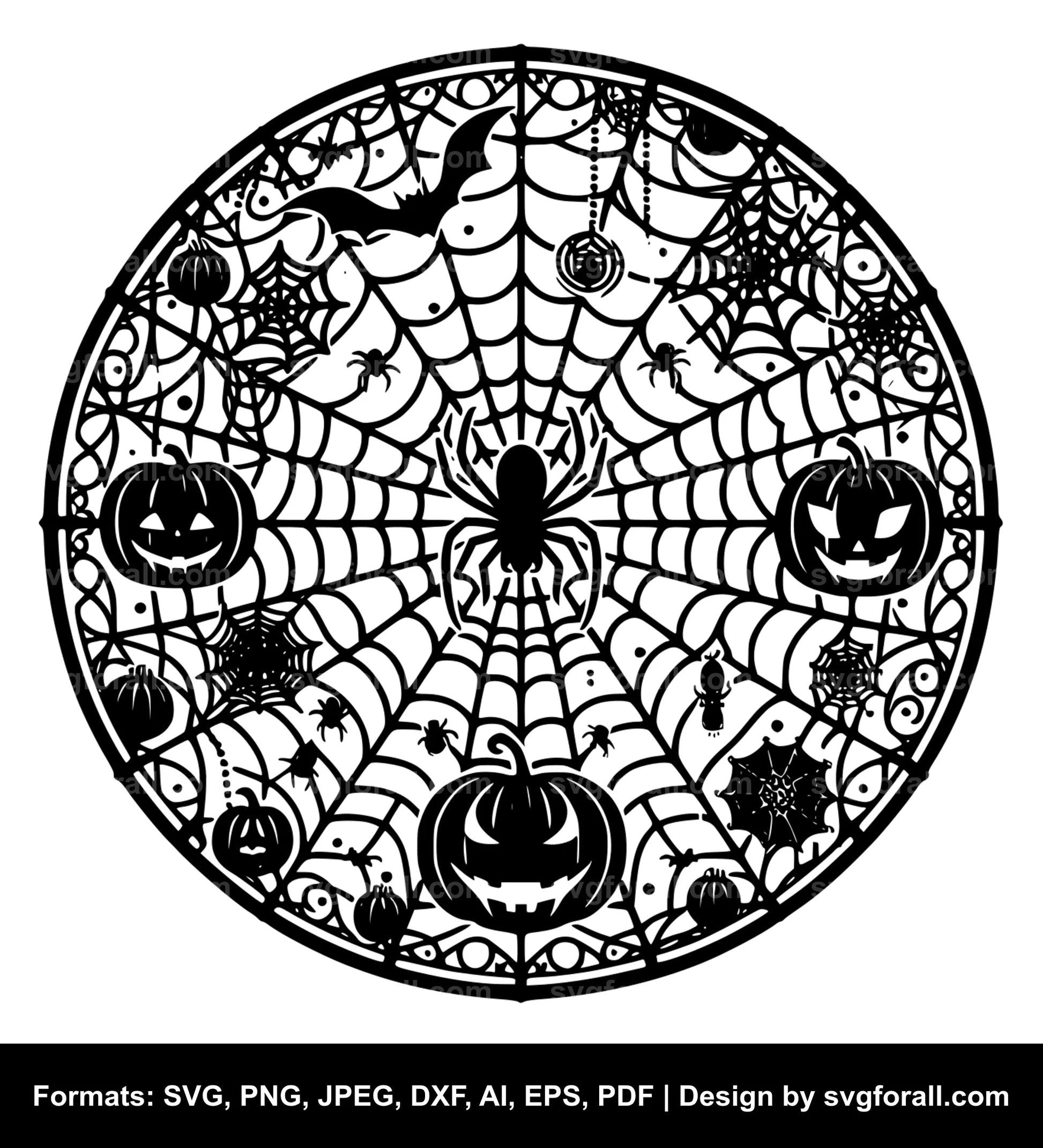 Halloween Spider Web Vector SVG