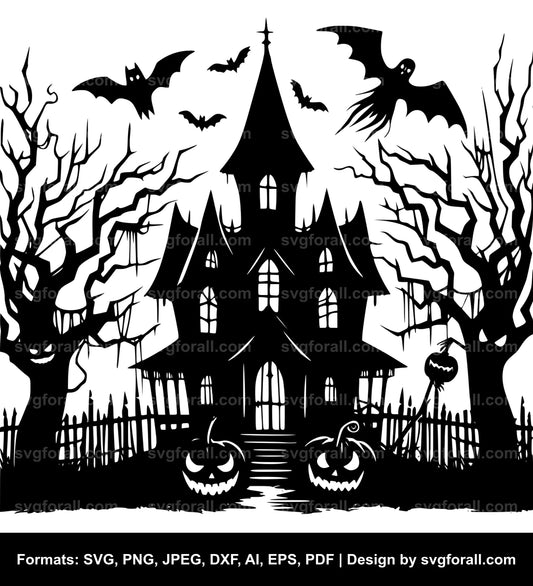 Halloween Spooky House SVG