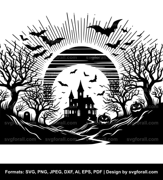 Halloween Sunset SVG File