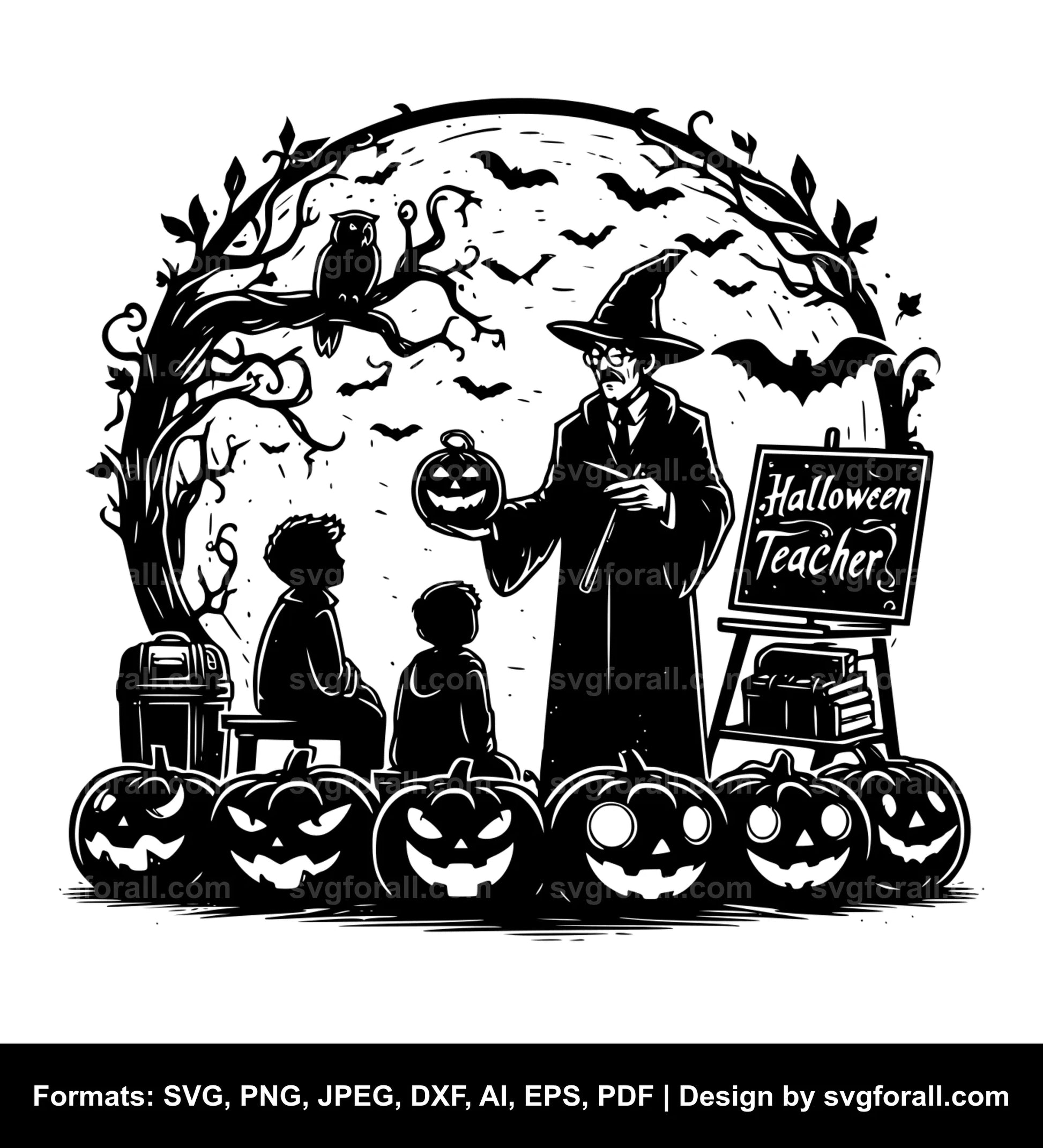 Halloween Teacher Vector SVG