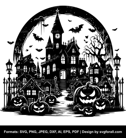 Halloween Town SVG PNG