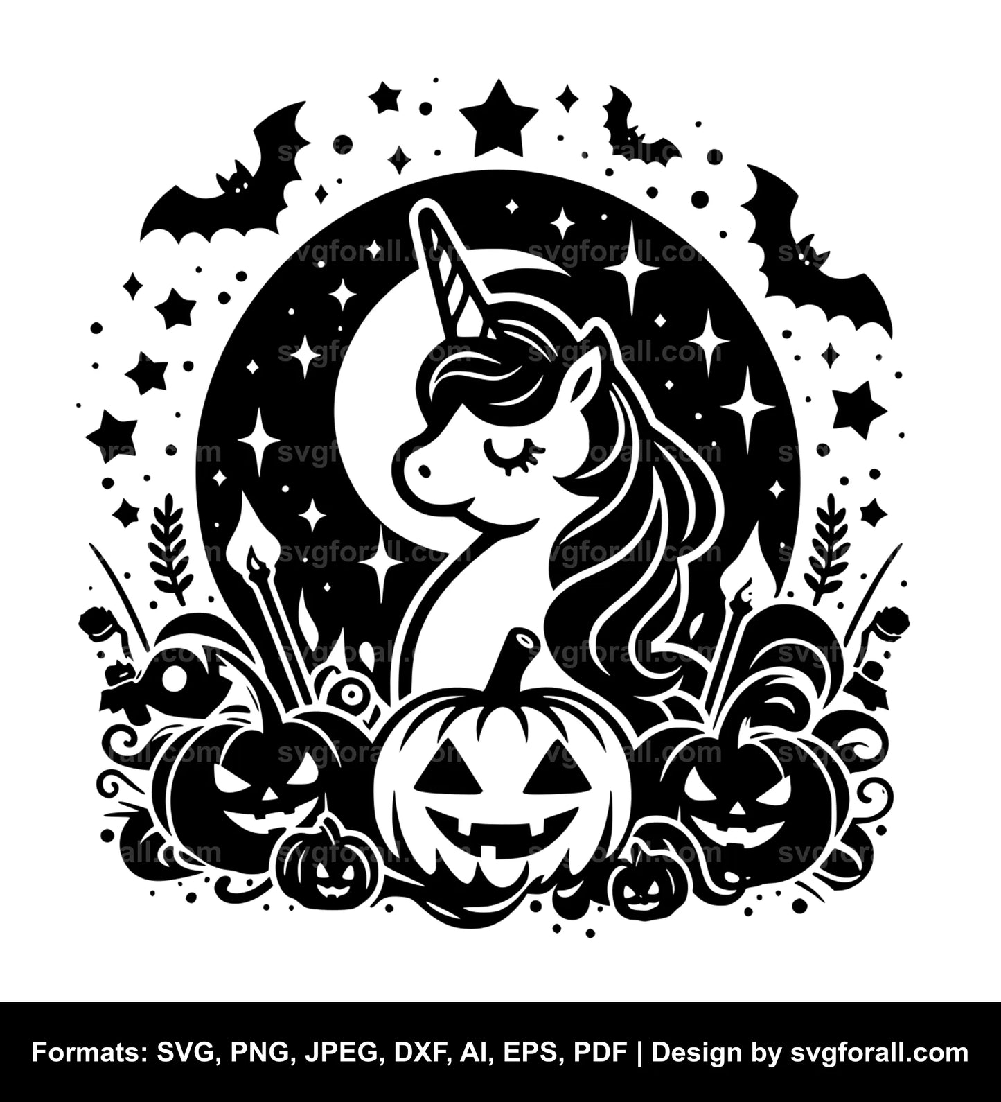 Halloween Unicorn SVG PNG