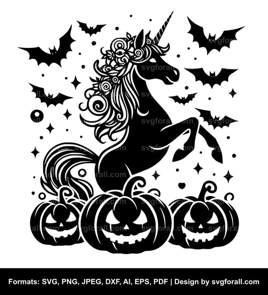 Halloween Unicorn SVG Vector