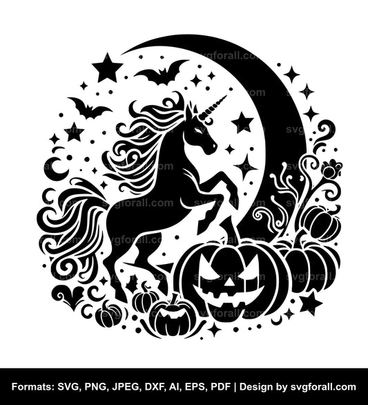 Halloween Unicorn Vector SVG