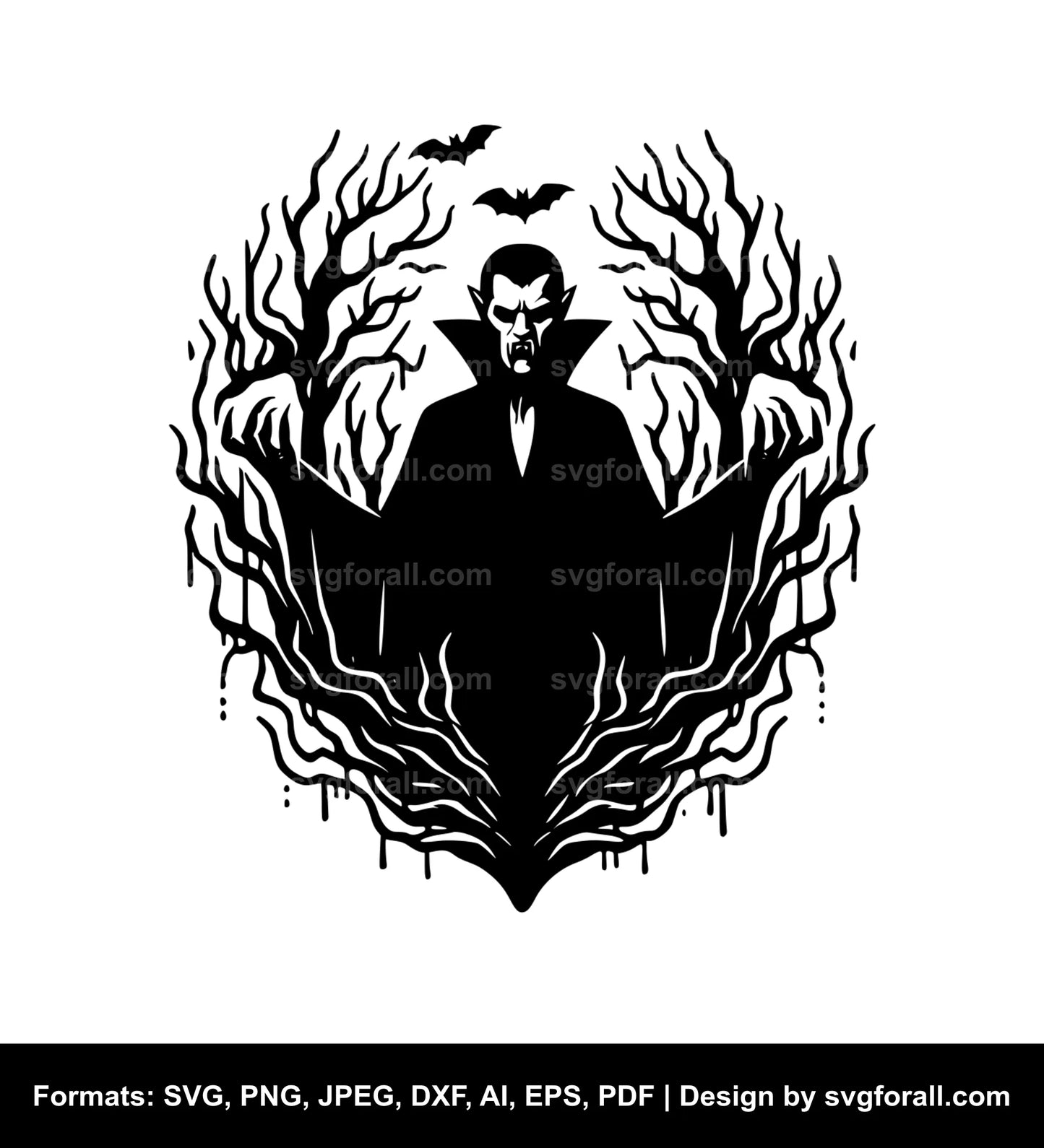 Halloween Vampire Black SVG