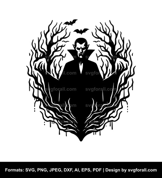 Halloween Vampire Black SVG