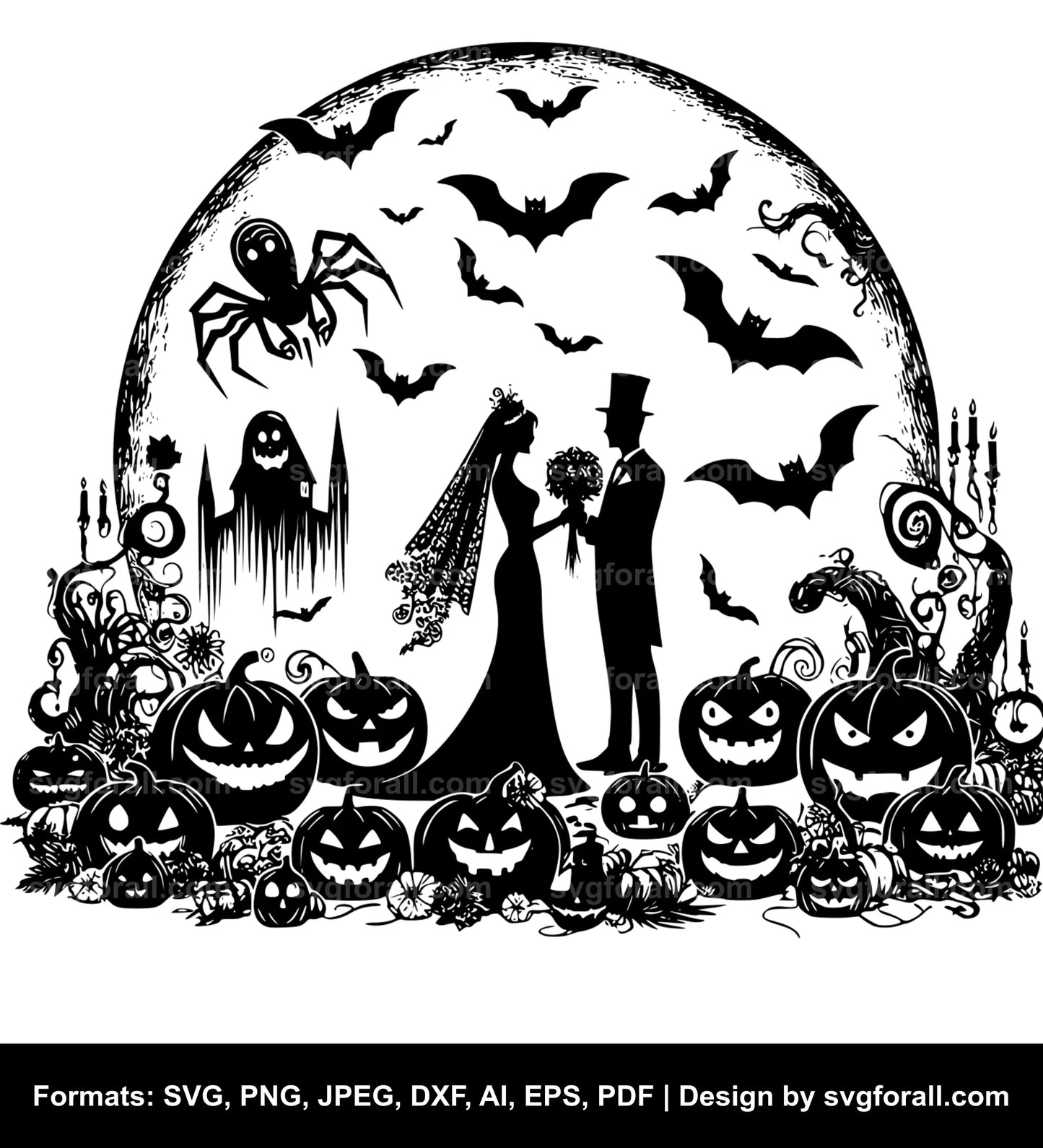 Halloween Wedding SVG PNG